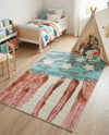 Wonder Tykes Collection Area Rug -  Zany Rectangle Red and Blue  lifestyle 5