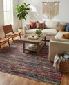 Thar Cotton Collection Area Rug - Alleppey Rectangle Multi Black  lifestyle 16