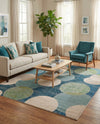 Chromatic Oasis Collection Area Rug -  Zephyr Rectangle Navy Blue  lifestyle 48