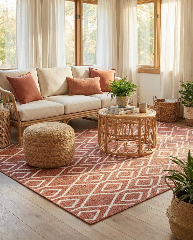 Urban Oasis Rugs Collection Area Rug -  Boulevard (Rust Red) Rectangle Rust Red  lifestyle 11