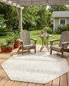 Tribal Terrace Treasures Collection Area Rug - Mayan Marina (Light Gray) Octagon Light Gray  lifestyle 44
