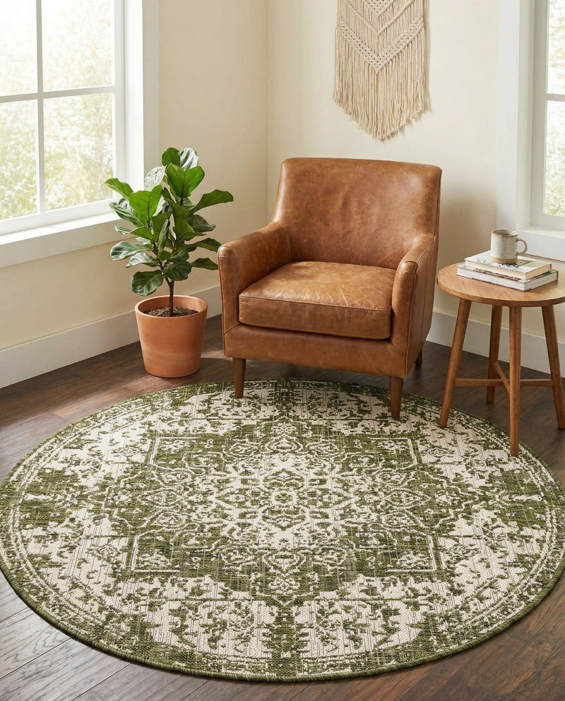 Urban Oasis Rugs Collection Area Rug -  Penthouse (Green) Round Green  lifestyle 26