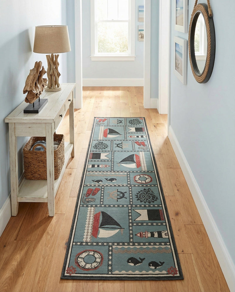 Seaside Haven Rugs Collection Area Rug -  Anchorage Runner Blue  lifestyle 65