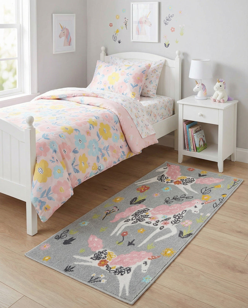 Wonder Tykes Collection Area Rug -  Hued Runner Gray  lifestyle 38