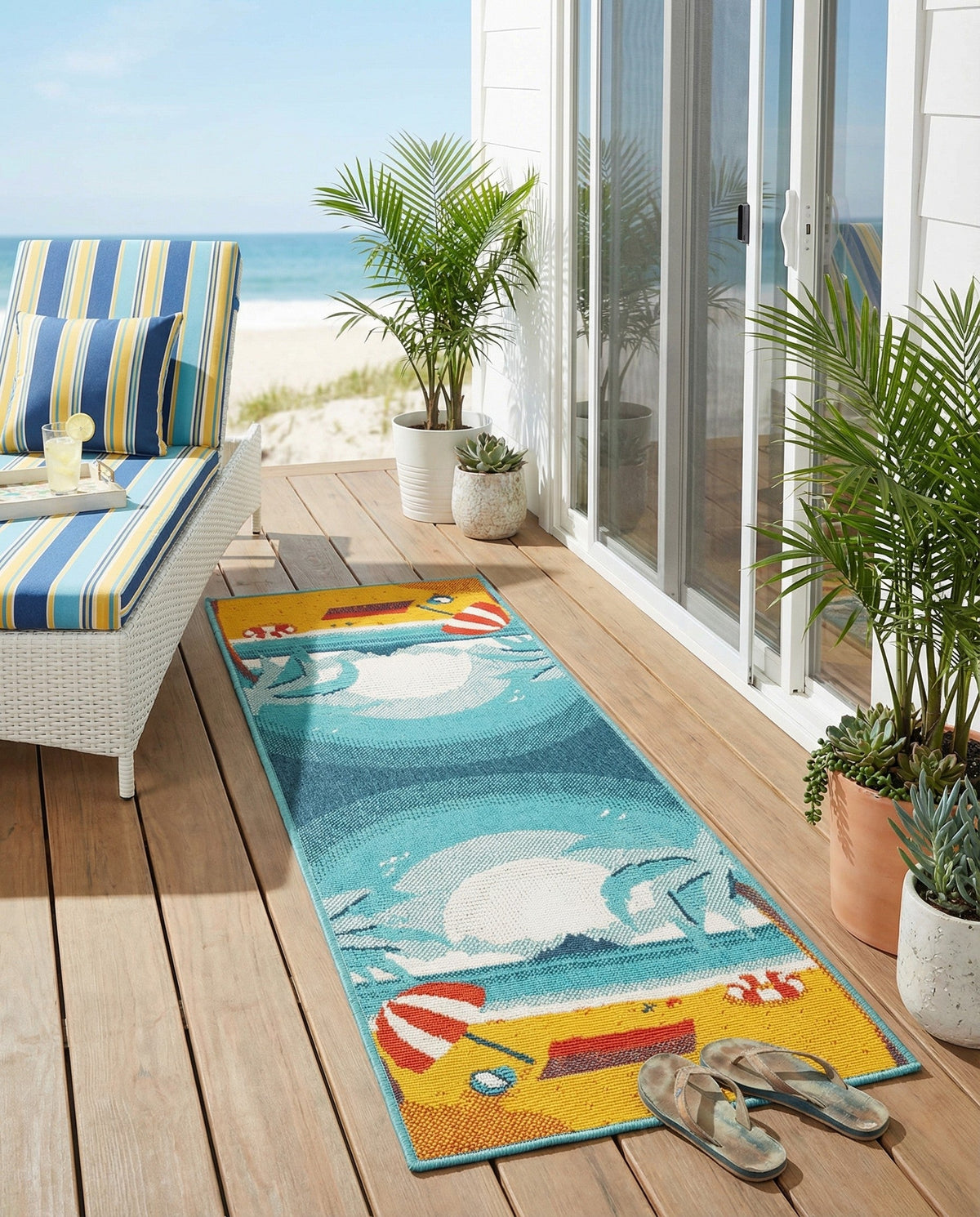Seaside Haven Rugs Collection Area Rug -  Dockside Runner Multi  lifestyle 55