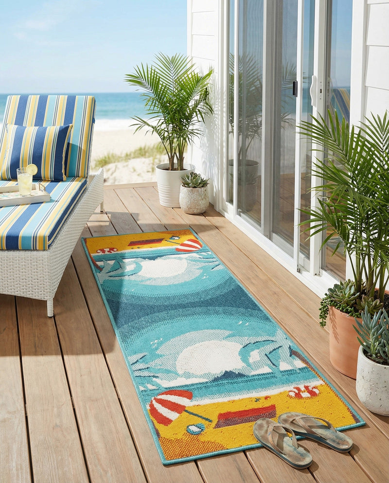 Seaside Haven Rugs Collection Area Rug -  Dockside Runner Multi  lifestyle 55
