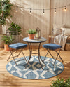 Coastal Terrace Collection Area Rug -  Tidepool Round Blue  lifestyle 50