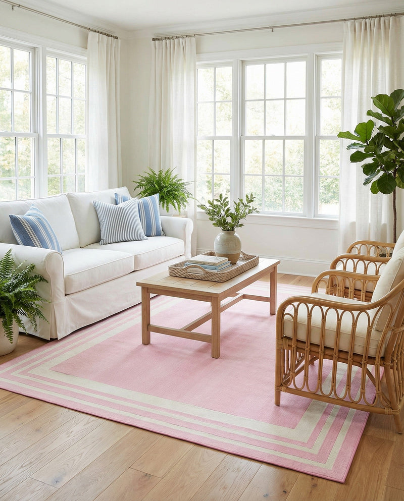 Bahama Breeze Outdoor Collection Area Rug -  Abaco Rectangle Pink  lifestyle 29