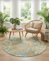 Seaside Blooms Collection Area Rug -  Shalimar Round Soft Blue  lifestyle 60