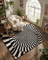 Cyclone Wool Collection Area Rug - Tornado Rectangle Black and White  lifestyle 8