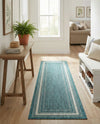 Terrace Fringe Collection Area Rug - Veranda (Teal) Runner Teal  lifestyle 54