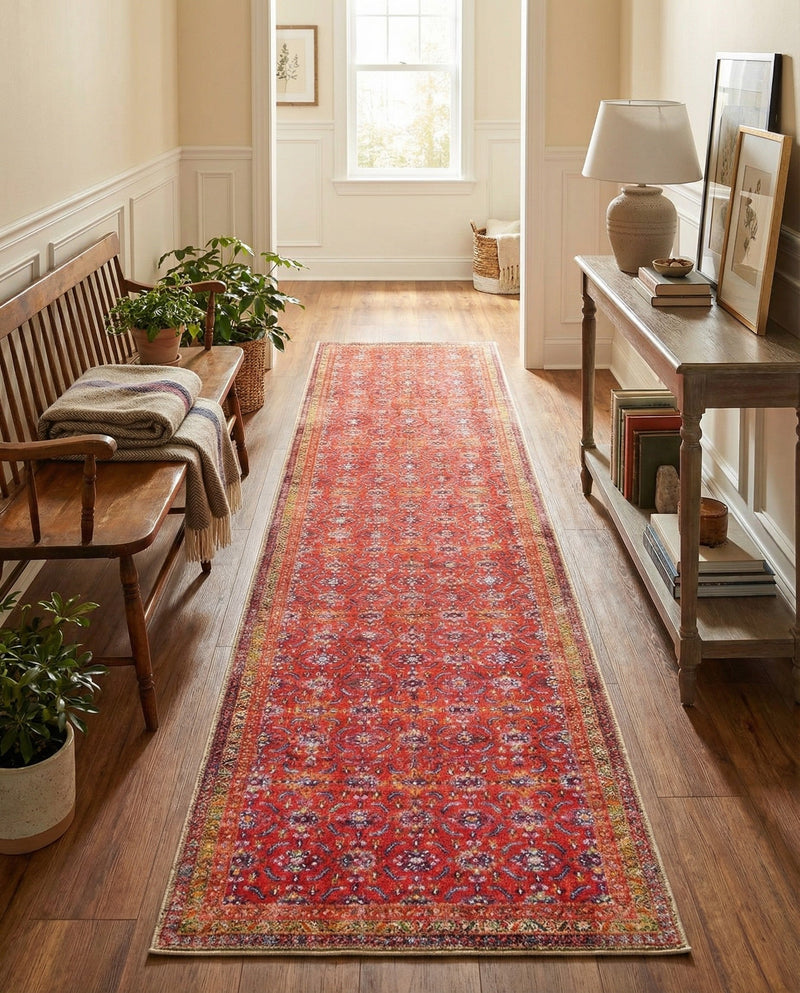 Heritage Elegance Collection Area Rug -  Fontainebleau Runner Red  lifestyle 47