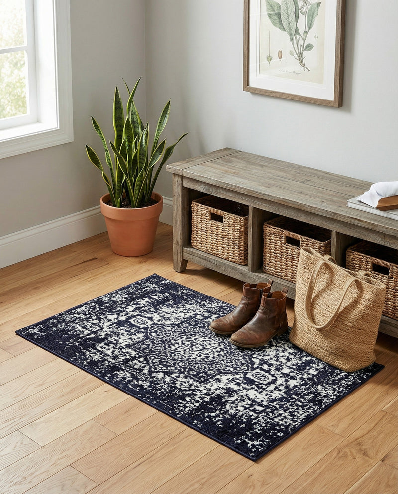 Georgetown Rugs Collection Area Rug - Dupont (Navy Blue) Rectangle Navy Blue  lifestyle 24