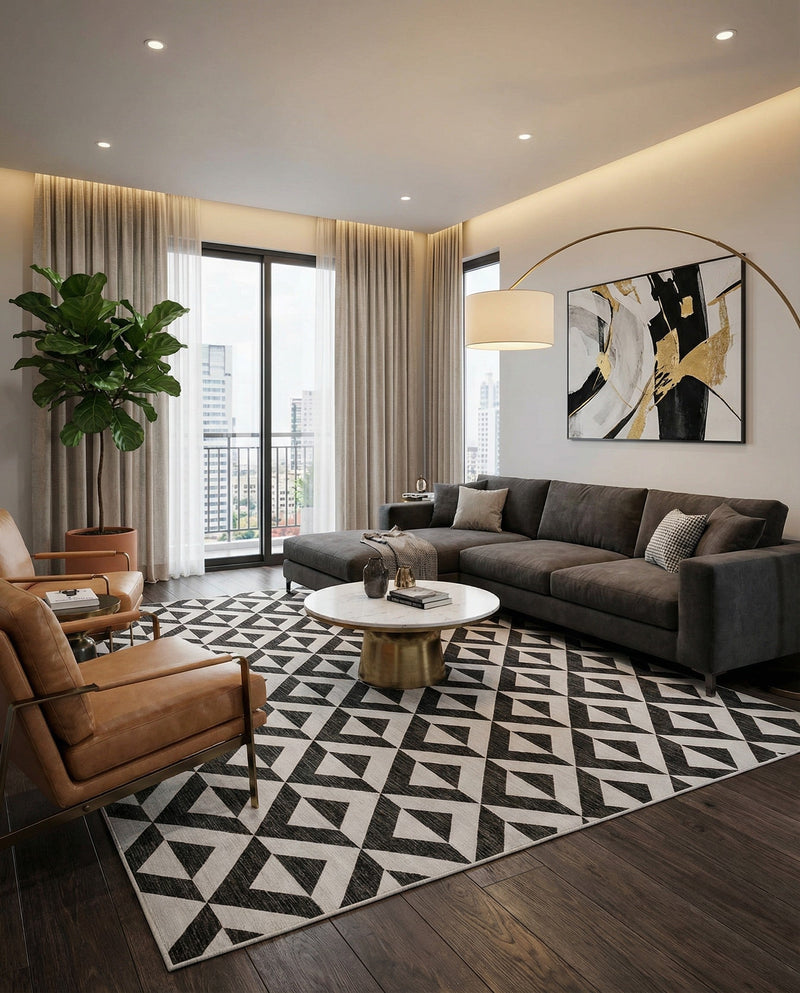 Urban Oasis Rugs Collection Area Rug -  Highrise (Charcoal Gray) Rectangle Charcoal Gray  lifestyle 33