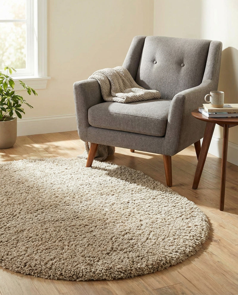 Alpine Plush Collection Area Rug -  Cortina (Linen) Oval Linen  lifestyle 37