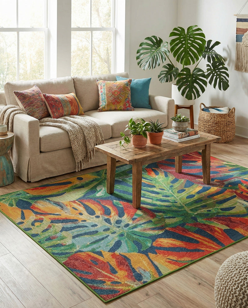 Coastal Terrace Collection Area Rug -  Pier Rectangle Multi  lifestyle 17