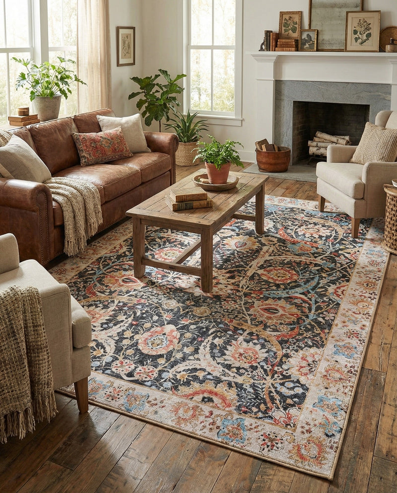Heritage Elegance Collection Area Rug -  Topkapi Rectangle Black  lifestyle 46