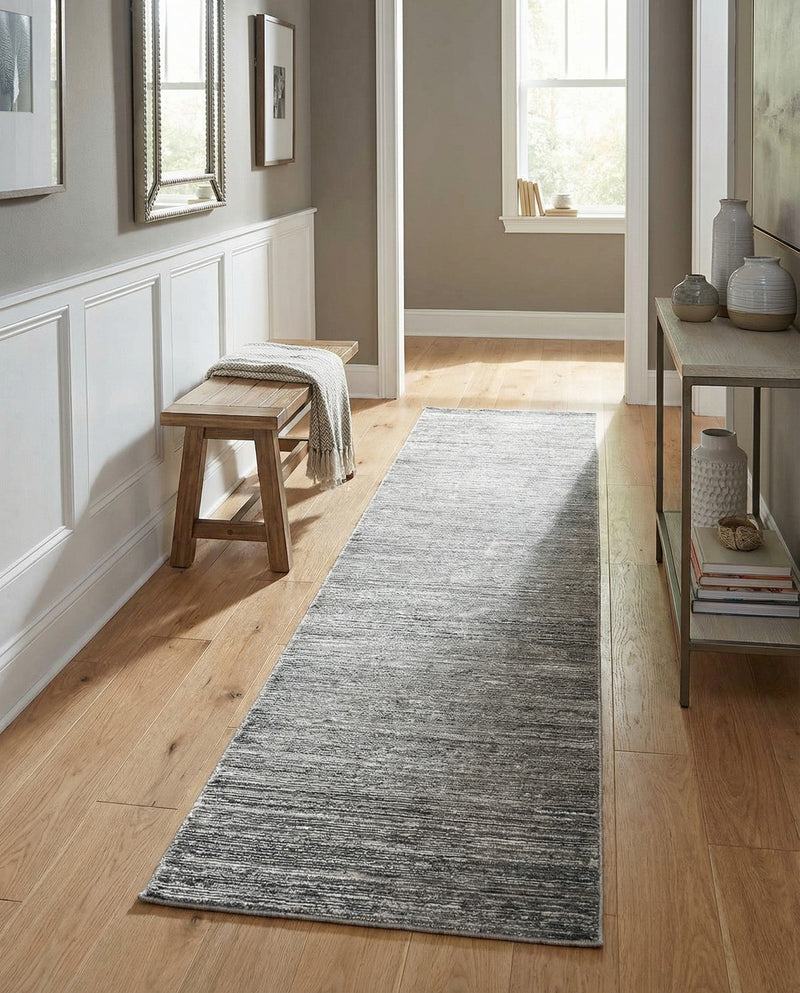 Bloomsbury Elegance Collection Area Rug -  Kensington (Gray) Runner Gray  lifestyle 35