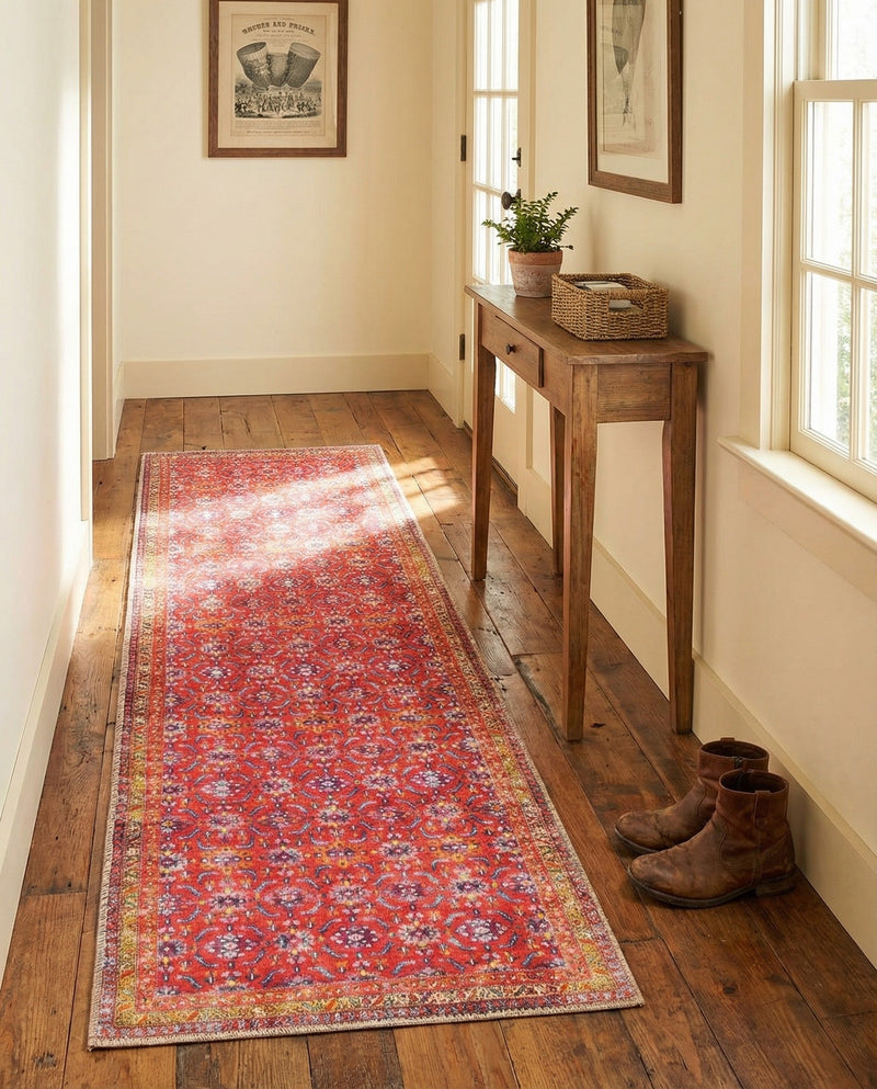 Heritage Elegance Collection Area Rug -  Fontainebleau Runner Red  lifestyle 50