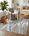 Seaside Blooms Collection Area Rug -  Evergreen (Charcoal Ivory) Rectangle Charcoal Ivory  lifestyle 5