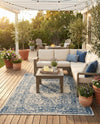 Patio Heritage Collection Area Rug -  Lafayette (Blue) Rectangle Blue  lifestyle 20