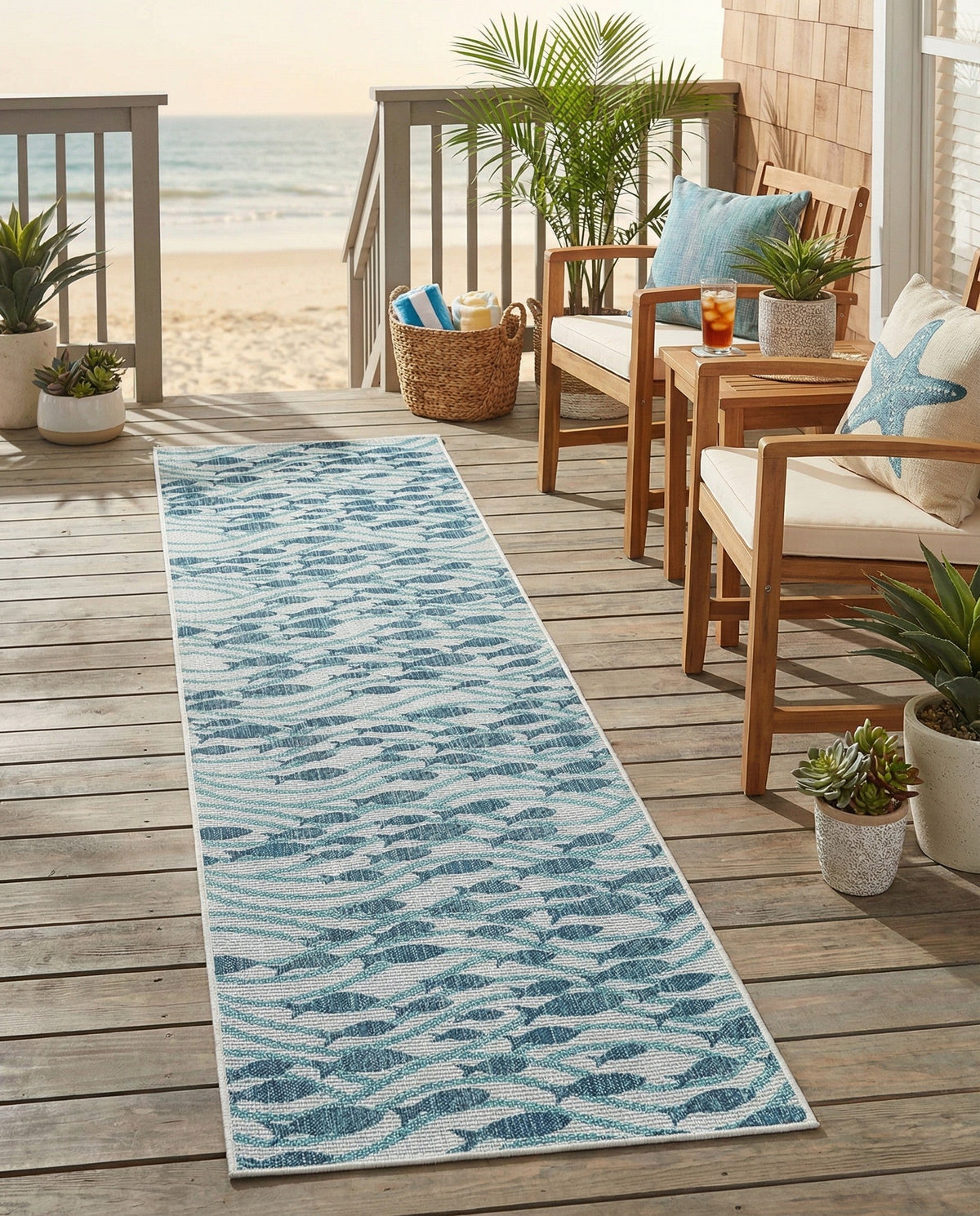 Seaside Haven Rugs Collection Area Rug -  Harbor Runner Blue  lifestyle 78