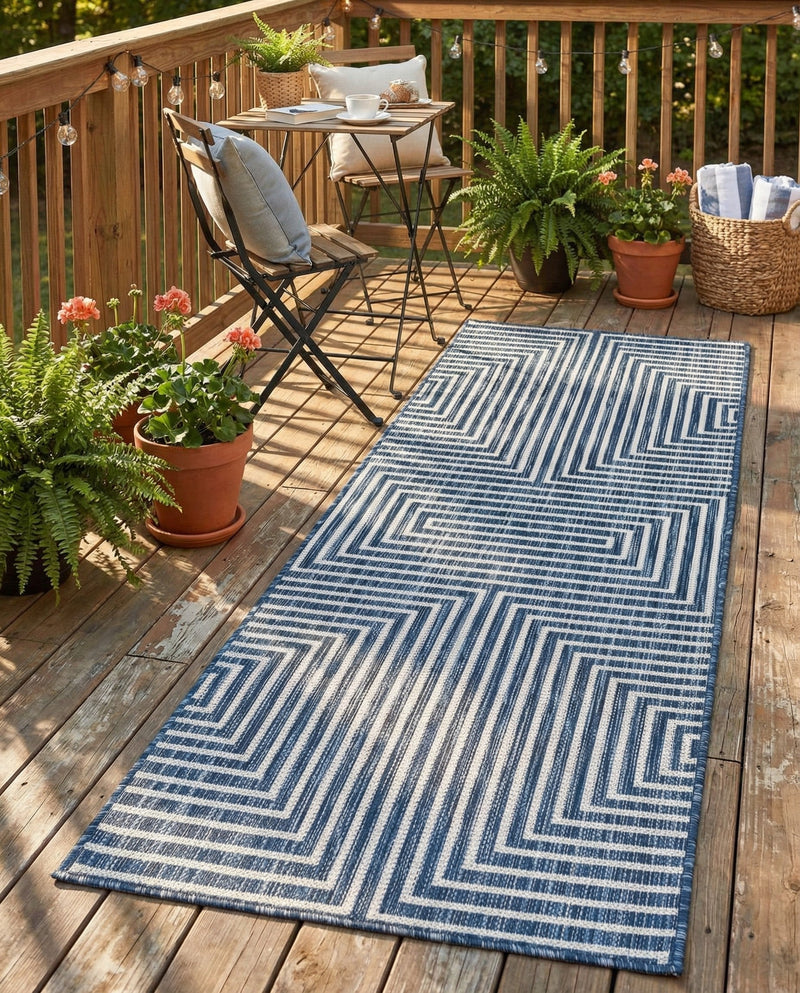 Urban Terrace Collection Area Rug -  Astoria (Blue) Runner Blue  lifestyle 26