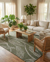 Seaside Blooms Collection Area Rug -  Evergreen (Green) Rectangle Green  lifestyle 9
