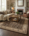 Isfahan Elegance Collection Area Rug - Naghsh-e Jahan (Brown) Rectangle Brown  lifestyle 23