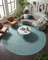 Seaside Serenity Collection Area Rug - Veranda (Aquamarine) Round Aquamarine  lifestyle 49
