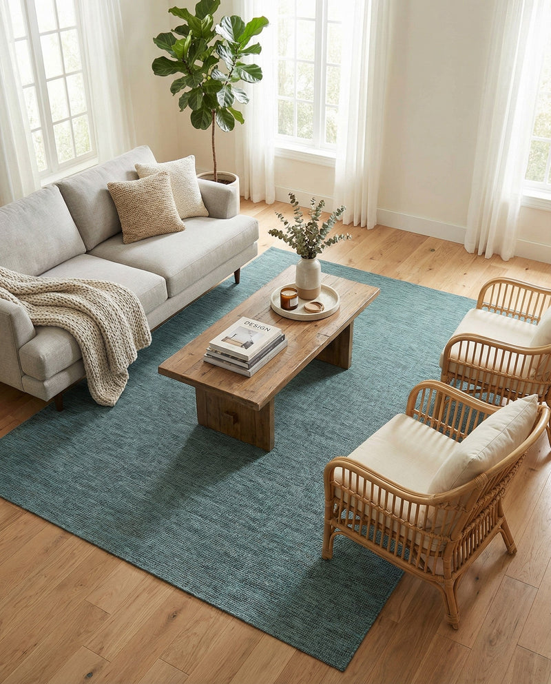 Seaside Serenity Collection Area Rug - Veranda (Teal) Rectangle Teal  lifestyle 18