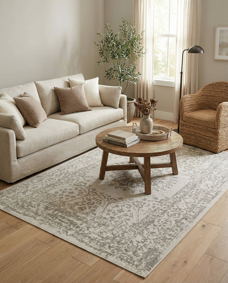 Patio Heritage Collection Area Rug -  Lafayette (Gray) Rectangle Gray  lifestyle 24