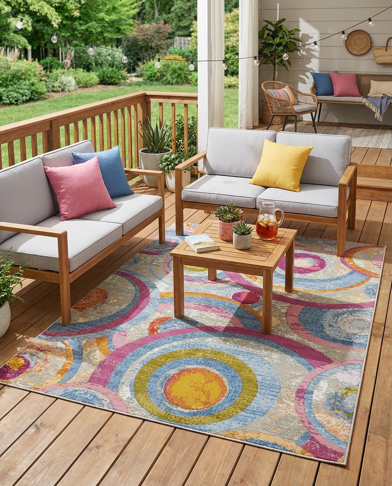 Urban Terrace Collection Area Rug -  Plaza Rectangle Multi  lifestyle 10