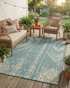 Desert Nomad Terrace Collection Area Rug - Sahara (Light Aqua) Rectangle Light Aqua  lifestyle 11