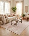 Brighton Stripes Collection Area Rug - Sussex (Pink) Rectangle Pink  lifestyle 3