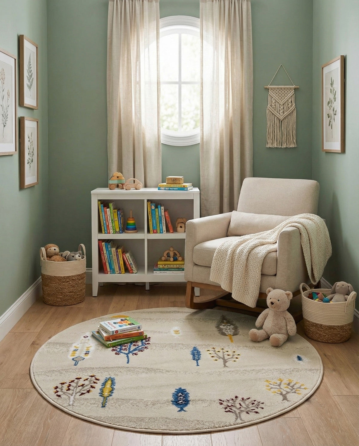 Coastal Haven Collection Area Rug -  Surfside Round Ivory  lifestyle 103