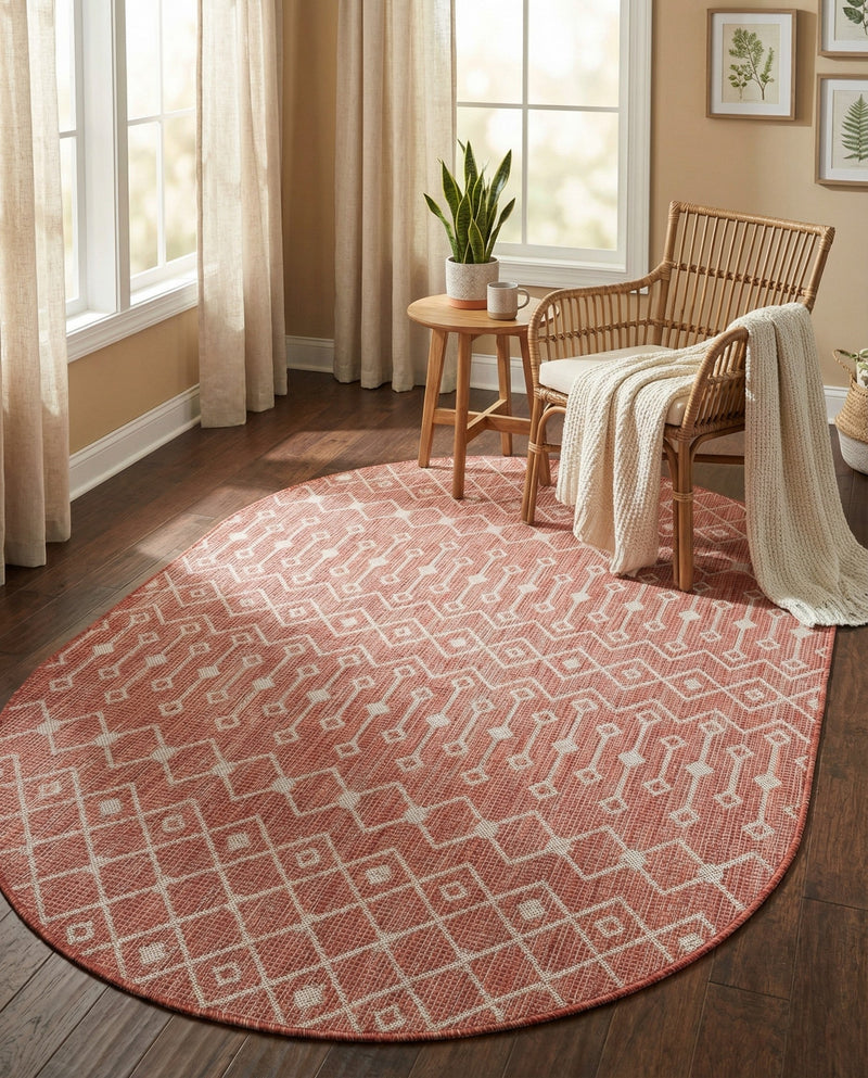 Savannah Pergola Collection Area Rug -  Pergola (Rust Red) Oval Rust Red  lifestyle 70