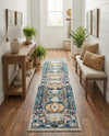 Parisian Elegance Collection Area Rug - Versailles (Teal) Runner Teal  lifestyle 77