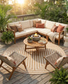 Urban Terrace Collection Area Rug -  Astoria (Taupe) Round Taupe  lifestyle 33