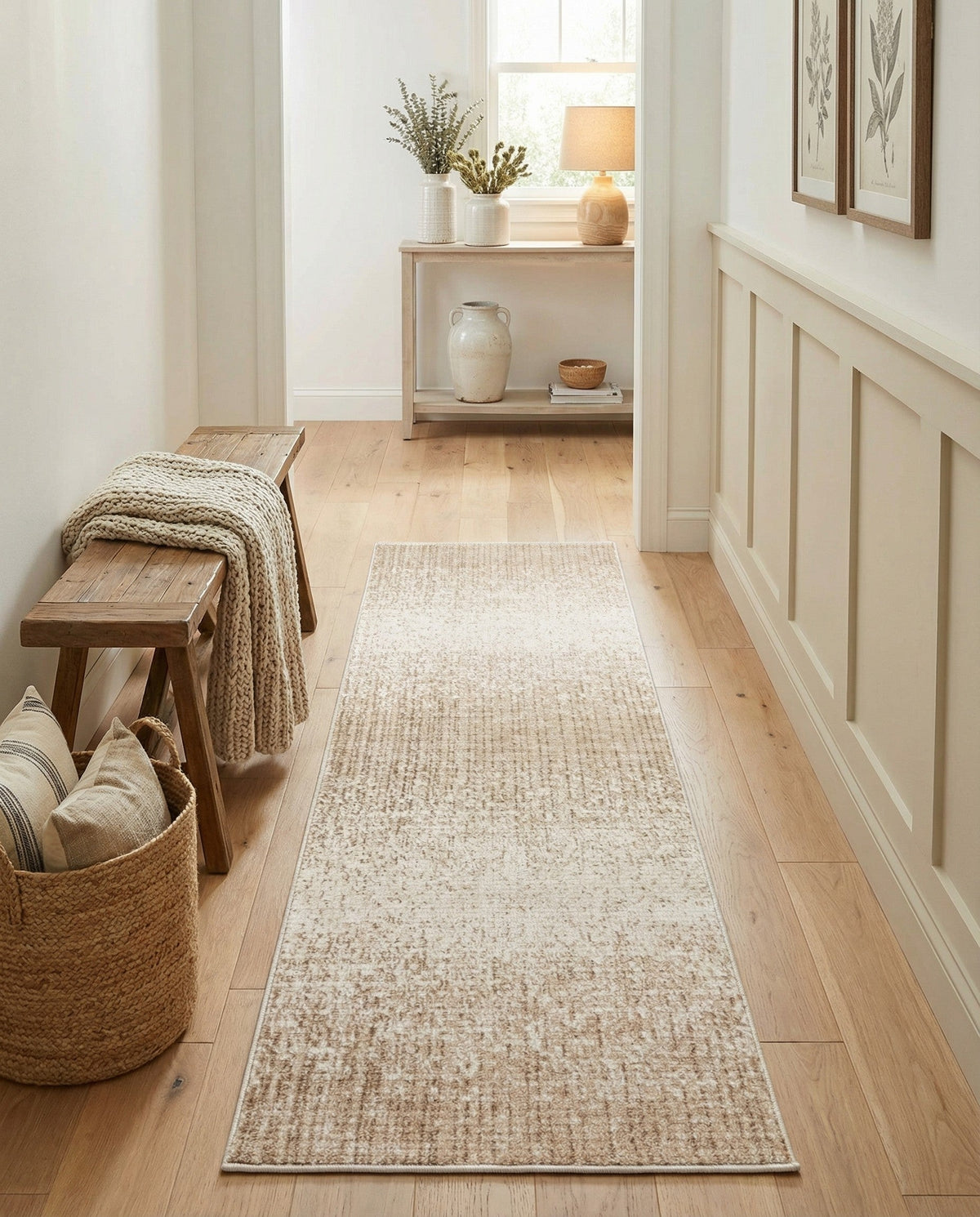 Jewel Oasis Collection Area Rug - Sapphire (Ivory) Runner Ivory  lifestyle 88