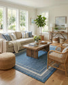 Terrace Fringe Collection Area Rug - Veranda (Blue) Rectangle Blue  lifestyle 19