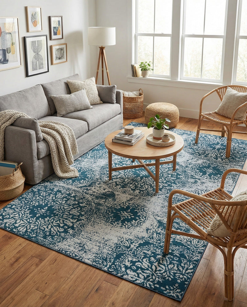 Riviera Elegance Collection Area Rug -  Monaco (Blue) Rectangle Blue  lifestyle 8