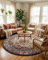 Savannah Soiree Collection Area Rug -  Everglade (Multi) Round Multi  lifestyle 47
