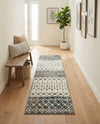 Mediterranean Lattice Collection Area Rug -  Casablanca (Ivory Gray Blue) Runner Ivory Gray Blue  lifestyle 62