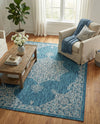 Patio Heritage Collection Area Rug -  Charleston (Teal) Rectangle Teal  lifestyle 17