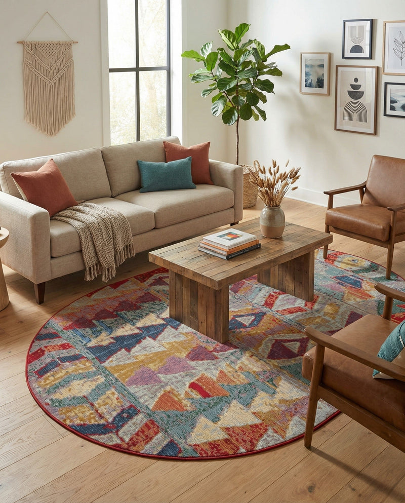 Urban Terrace Collection Area Rug -  Arcade Oval Multi  lifestyle 52