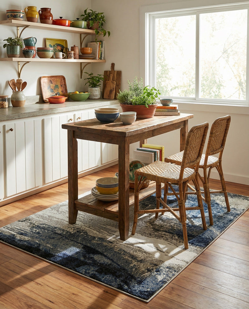 Copenhagen Edge Collection Area Rug - Nyhavn Rectangle Blue  lifestyle 27