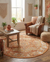 Savannah Soiree Collection Area Rug -  Everglade (Rust Red) Round Rust Red  lifestyle 30