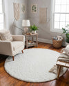 Alpine Plush Collection Area Rug -  Cortina (White) Round White  lifestyle 31