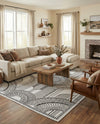 Patio Heritage Collection Area Rug -  Asheville Rectangle White and Black  lifestyle 11